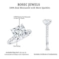 thumbnail image 6 of Rosec Jewels Princess Cut Moissanite Solitaire Engagement Ring with Side Stones (8 mm, 3 Carat, D-VS1 Quality), 14K White Gold, US 11.00, 6 of 7