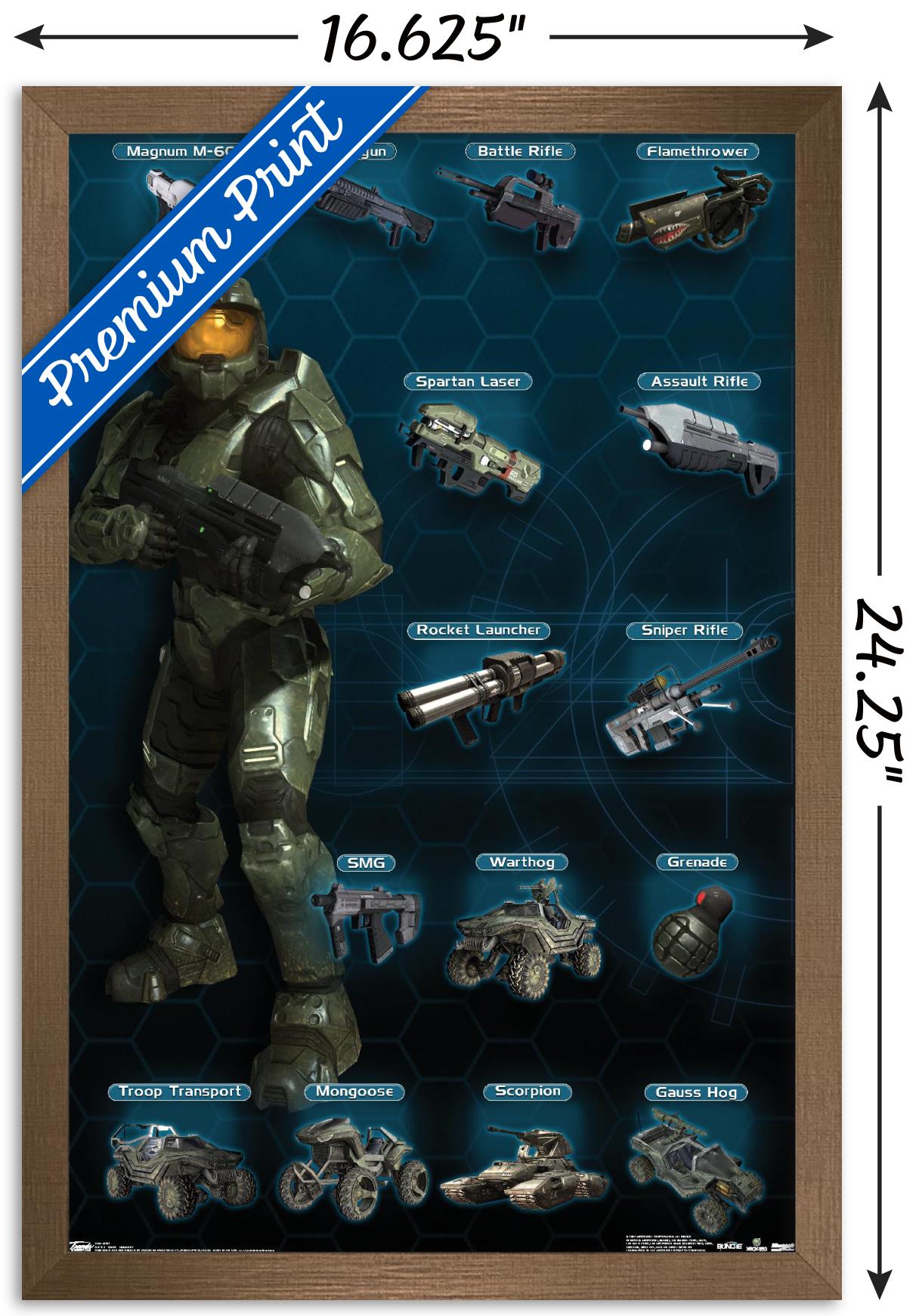Halo 3 - Chart - Humanity Wall Poster, 14.725" x 22.375", Framed