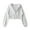 White, variant on Lovskoo Womens Zip Up Hoodies Cropped Sweatshirts Spring Fall Clothes Casual Hooded Jacket Tops Winter Clothes Dark Gray