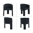 thumbnail image 7 of Guyou Modern Boucle Dining Chairs Set of 4, Barrel Velvet Side Chair with Curved Backrest and Arms, Comfy Dressing Vanity Chairs, Upholstered Kitchen Chairs for Living Room Bedroom Dining Room, Black, 7 of 7