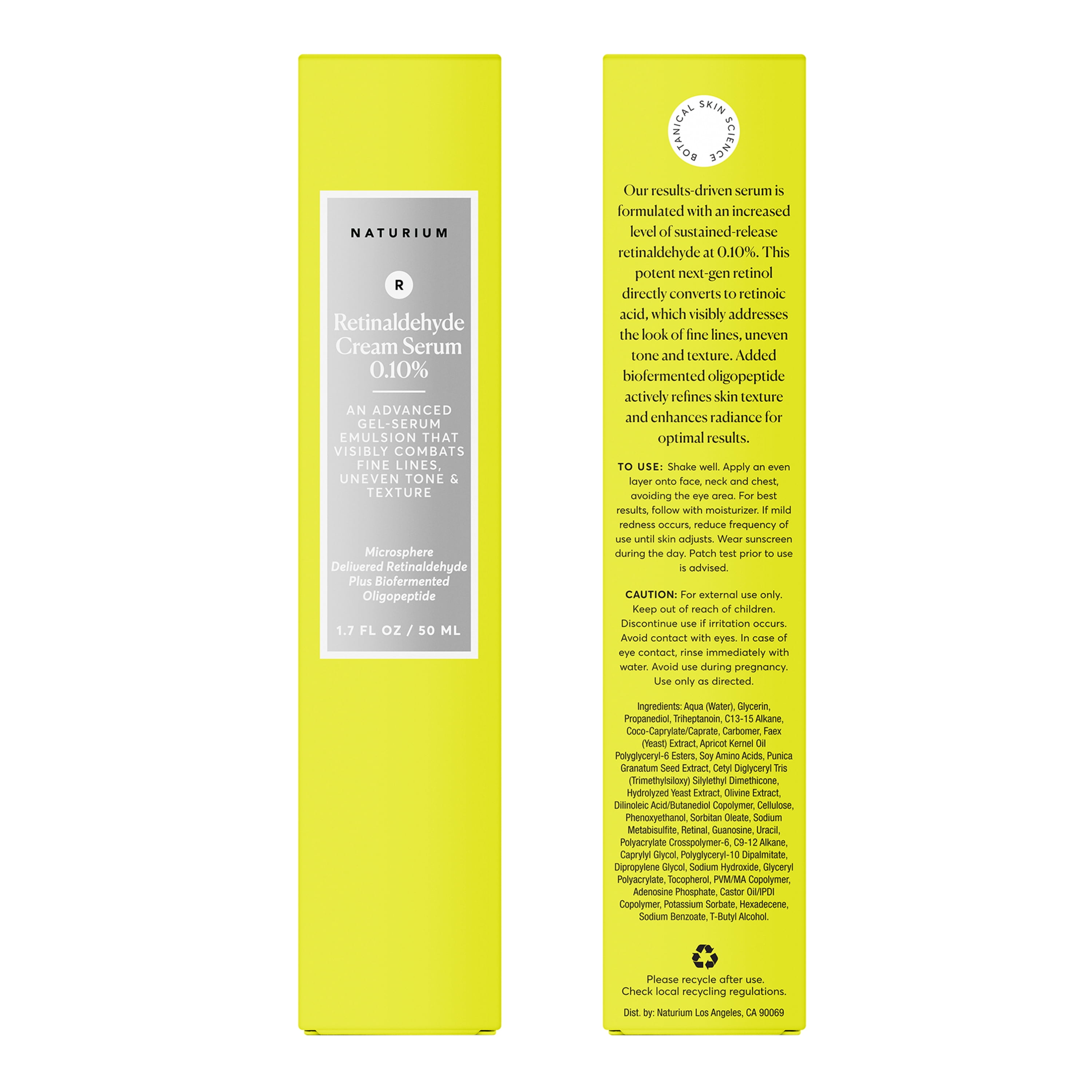 Naturium Retinaldehyde Cream Serum 0.10%, Advanced Anti-Aging & Smoothing Potent Face & Skin Care, 1.7 fl oz