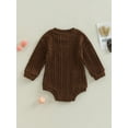 thumbnail image 3 of ZAXARRA Bébé Filles Garçons Pull Romper Couleur Unie Col Rond Manches Longues Combinaisons Automne Hiver Tricoté une Pièce Vêtements, 3 of 7