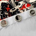 thumbnail image 4 of Manfei Anime Geisha Koi Black Out Curtains for Girls, Red Sun Cloud Curtains Pack of 2 (42x63 Each), Black Red White, 4 of 6