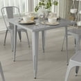 thumbnail image 3 of Merrick Lane 31.5" Square Metal Table for Indoor and Outdoor Use in Silver, 3 of 8