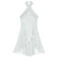 thumbnail image 5 of Alvivi Women's Lyrical Ballet Dancewear Leotard Sleeveless Halter Neck Flowy Skirt Dress White M, 5 of 7