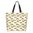 thumbnail image 1 of Fotbe Leopard Print Bolsa Tote Estética de Lona con Estampado para Mujer - Bolsa Reutilizable de Hombro Casual para Vacaciones, Compras, Trabajo y Gimnasio, 1 of 8
