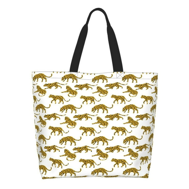 Easygdp Leopard Print Bolsas Tote para Mujer, Bolsos de Hombro para Viaje, Bolsos de Mano de Gran Capacidad para Compras y Trabajo
