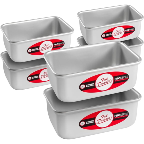 Fat Daddio's BP-5640CASE Anodized Aluminum Bread Pan, 5.5 x 3.125 x 2.375 Inch, Bread Loaf Pans, Aluminum Loaf Pans, Silver