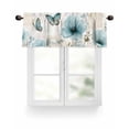thumbnail image 6 of Blue Tulip Blossom Floral Watercolor Valances for Windows,Kitchen Valance Rod Pocket Short Curtain,Farm Plant Vintage Letter Valance Curtain Window Valances for Bedroom Living Room 60"x18", 6 of 9