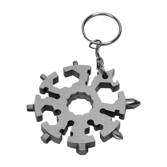 20 In 1 Snow-flake Multi-Tool With Keychain Snowflake Wrench Multifunction Bottle Opener Screwdriver Kit Hand DIY Tool Adventure Tool for Outdoor Travel Camping