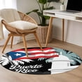 thumbnail image 5 of Round Rugs 3 Ft, Puerto Rico Flag Non Slip Area Rugs for Kitchen Bedroom Entryway, Modern Art Palm Tree American Flags Washable Carpet Runner Rug Floor Mats for Bedroom Home Decor, 5 of 9