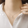 thumbnail image 2 of Lab Diamond 14K Yellow Gold Cross Pendant Pave Cross Pendant Christian Gift for Her- Religious Charm Pendant For Her, 2 of 5