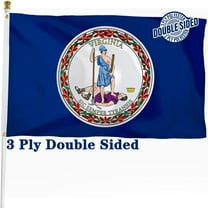 Virginia State Double Sided Flag 3x5 ft, Heavy Duty 3 Ply Durable Polyester, VA Flag with Vibrant Print/4 Rows Hemming/Brass Grommets