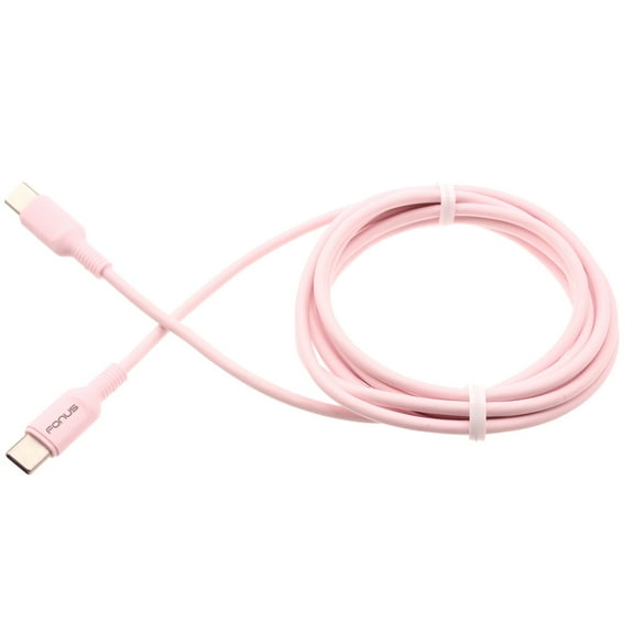 USB-C to Type-C Pink 6ft Long Cable for Moto G Power (2022) Phone - PD Fast Charger Cord Power Wire Sync TPE P2P Compatible With Motorola Moto G Power (2022)
