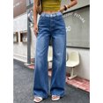 thumbnail image 4 of Women's High Rise Baggy Jeans Vintage Blue Denim Pants with Contrast Waistband, 4 of 7