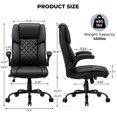 thumbnail image 5 of Hoffree Big and Tall Office Chair, 500lbs Executive Desk Chair with Adjustable Lumbar Support Ergonomic Computer Leather Chair with Padded Flip-up Arms for Home Office, 5 of 8