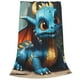 thumbnail image 2 of Fotbe Adorable Blue Baby Dragon Manta de Franela Acolchonada con Estampado, Súper Suave y Esponjosa, Extra Grande para Sofá, Cama, Uso Todo el Año-40"x30", 2 of 7