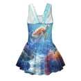 thumbnail image 5 of COEQINE Girls One Piece Swimsuit with Skirt Sleeveless Cute Skirted Bathing Suit Hawaiian Swimwear for Kids 3-4 Years, Summer Swim Dress for Water Play, Sea Turtle Coral Sea, 5 of 8