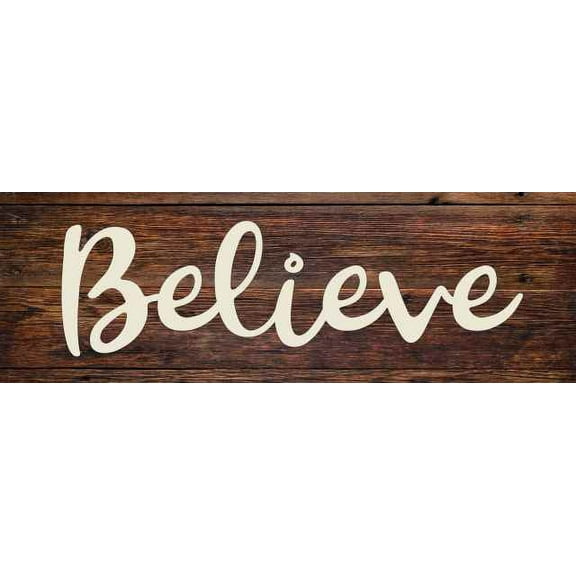 Believe Rustic Looking Wood Sign Wall Décor Gift 6 x 18 Wood Sign B3-06180028097