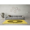 thumbnail image 3 of Ahgly Company Indoor Round Medallion Yellow Traditional Area Rugs, 3' Round, 3 of 4