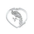 thumbnail image 1 of Bird Paint Peafowl Colourful Heart Mirror Travel Magnification Portable Handheld Pocket Makeup, 1 of 3