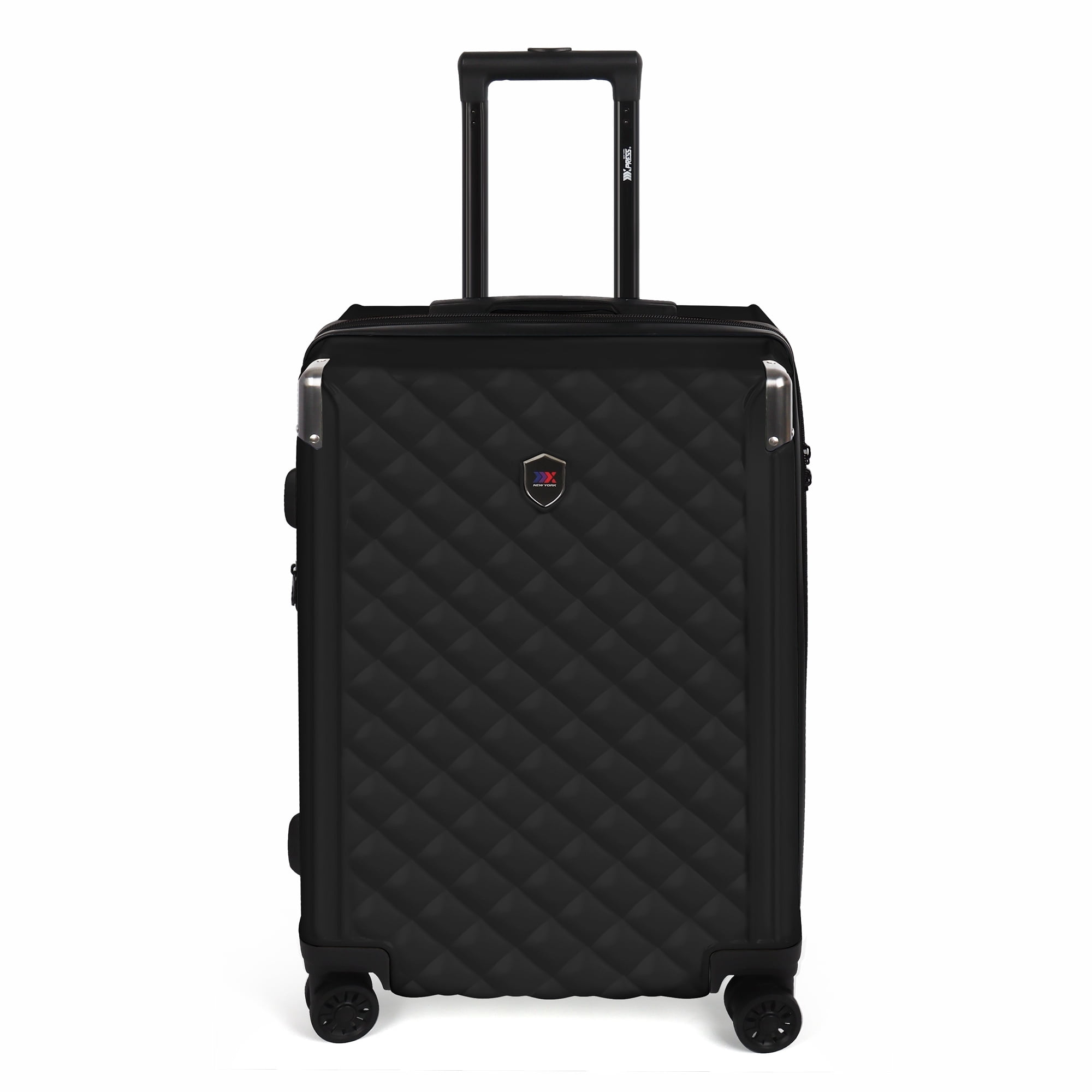 New York Xpress 24" Hardside Checked Luggage, Lightweight Expandable Suitcase with Spinner Wheels and TSA Lock, Black - WD576