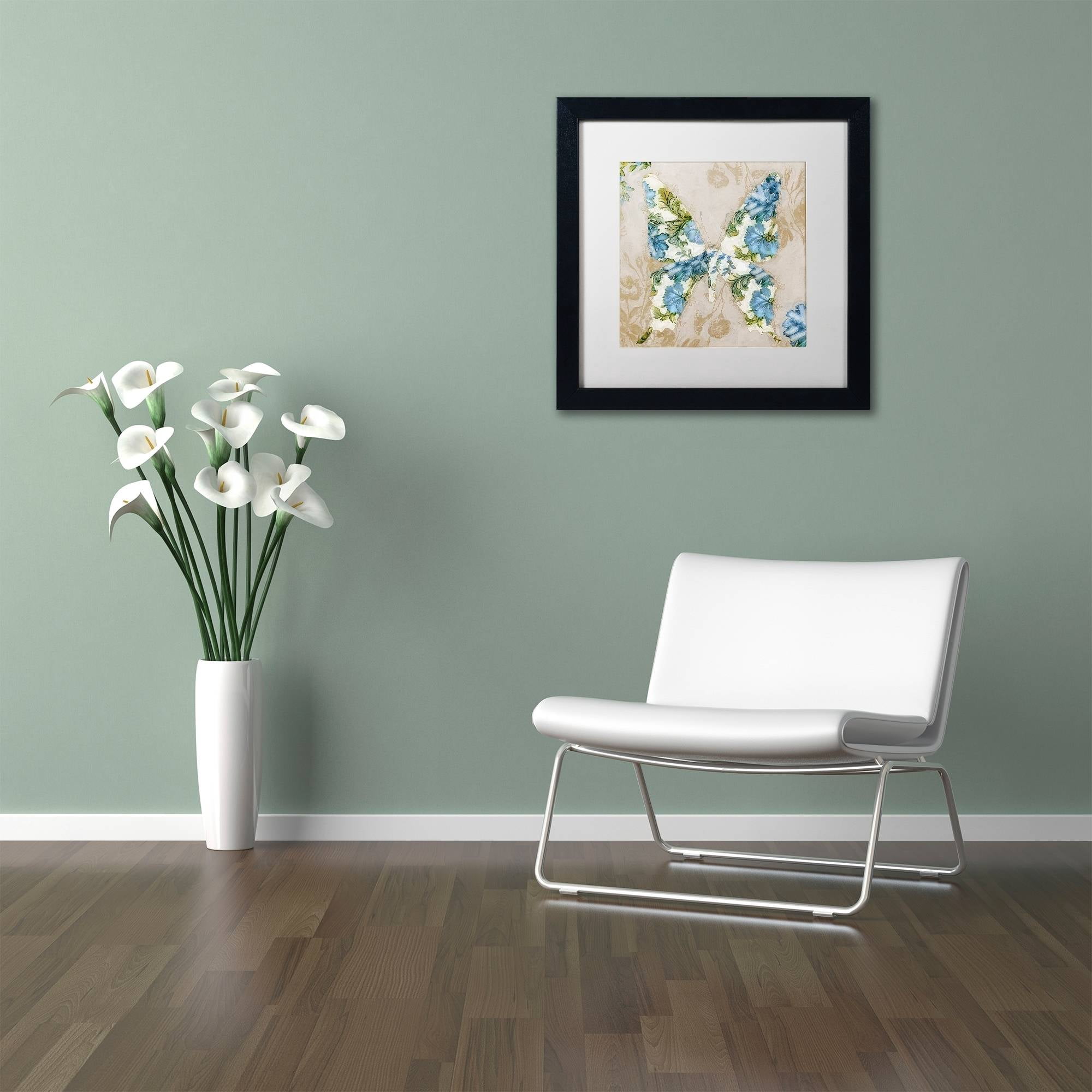 Trademark Fine Art "Winged Tapestry I" Canvas Art by Color Bakery White Matte, Black Frame