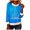 Light Blue, variant on Women's Christmas Long Sleeve Shirts Faux Furs Collar V Neck Tops Funny Print Tunic Blouse