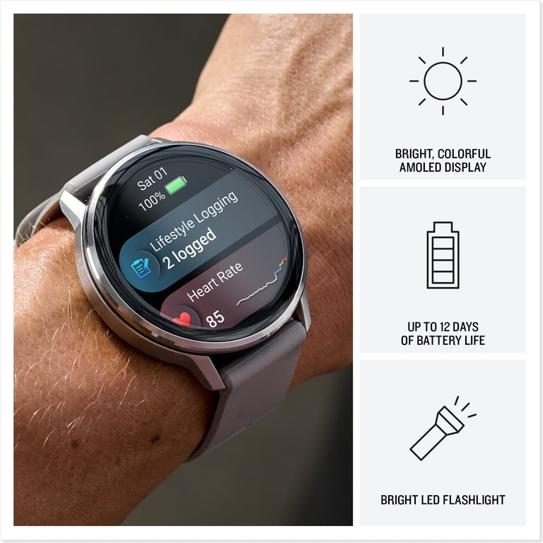 GARMIN - GARMIN Venu AMOLED シルバー Garmin Venu 4 45mm GPS Fitness Smartwatch, Silver with Citron Band