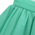 thumbnail image 5 of RUNQHUI Girls Pleated High Waist Chiffon Flower Girl Dress Wedding Birthday Party Dress White&Turquoise 12, 5 of 7