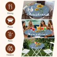 thumbnail image 7 of Haze Blue Sunshine Sunflower Round Tablecloth, Fitted Table Cover with Elastic for 36"-44" Round Tables, Pastoral Bees Farmhouse Floral Table Cloth Outdoor Indoor Dinning Party Waterproof Tablecloths, 7 of 7