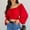 Red, variant on KIHOUT Tops For Women Clearance Women's Casual Fashion Summer T-neck Puff Sleeve Solid Color Shirt Top Blouse