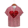thumbnail image 4 of Mens Valentine Shirts, Mens Heart Shirt, Short Sleeve Shirt Button Men Valentine's Day Printed Tops Casual Short Sleeved Lapel Shirt, 4 of 5