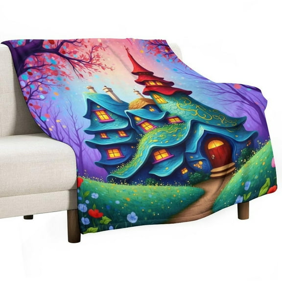 Enchanted Forest Castle Blankets Bedroom Living Room Sofa Throw Blankets for Beds