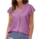 thumbnail image 2 of Blusa de satén de manga corta NikouMX para mujer con Cuello en V Talla S, 2 of 5