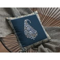 thumbnail image 4 of Amrita Sen Fall Leaf Broadcloth Indoor Outdoor Zippered Pillow White and Orange on Navy, 4 of 9