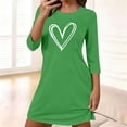 thumbnail image 2 of Bovxnpu Nightgowns for Women 3/4 Sleeve Sleepshirt Loungewear Heart Print 3/4 Sleeve Crew Neck Loose Nightgown Sleepwear, 2 of 8