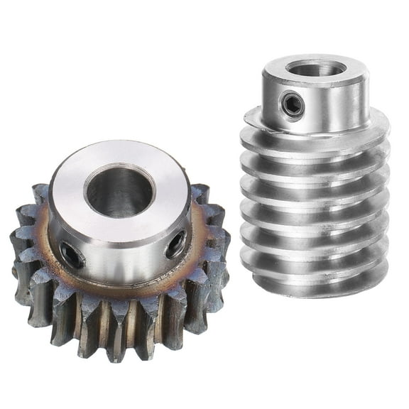 #45 Steel Worm Gear Set 20T 1.5 Module 20:1 Reduction Rate, Right Rotation Drive Gear Box ( Gear-10mm Bore 33 mm OD, Rod 10mm Bore)