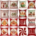 thumbnail image 2 of Nueva funda de almohada decorativa de Amazon con diseño de dulces de jengibre para Navidad, para sala de estar, hogar, fiesta, cojín festivo con borde cruzado, 2 of 5