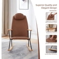 thumbnail image 3 of Adjustable Headrest Pillow Rocking Chair, Technical Leather Upholstered Glider Rocker, Modern Rocking Accent Chairs Comfy Side Chair for Bedroom, Living Room (Brown), wenjingqiUS-W1669P220403, 3 of 8