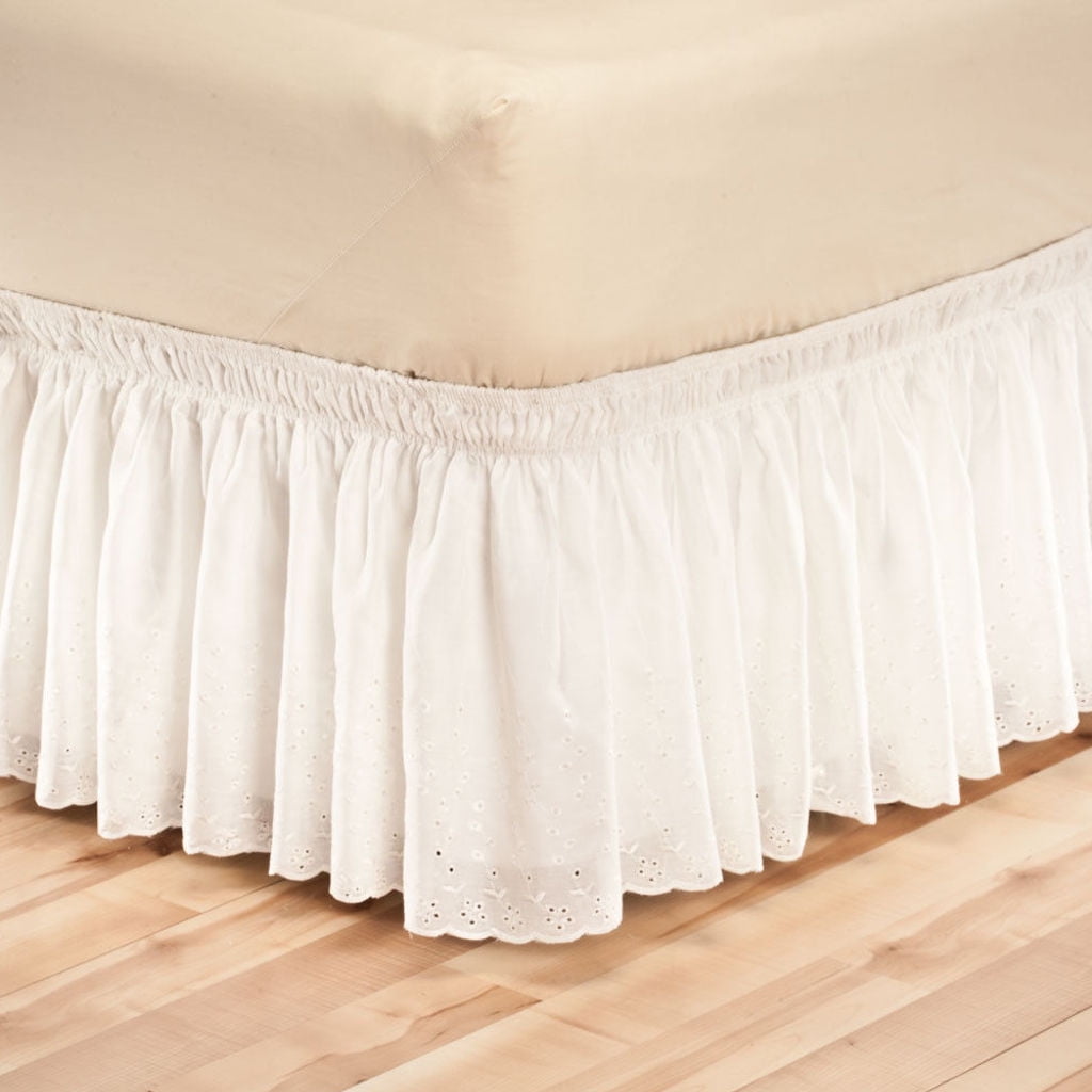 Lace Bed Skirt,Wrap Around Bed Skirts Elastic Bed Ruffles Dust Ruffled ...