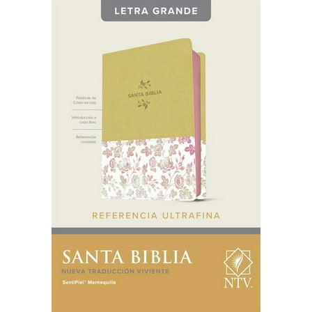 Santa Biblia NTV, Edición de referencia ultrafina, letra grande (SentiPiel, Mantequilla, Letra Roja) (Hardcover)