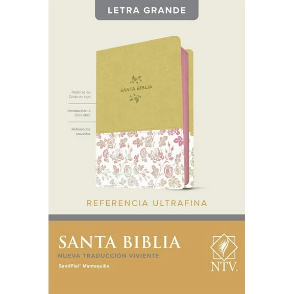 Santa Biblia NTV, Edición de referencia ultrafina, letra grande (SentiPiel, Mantequilla, Letra Roja) (Hardcover)