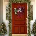 thumbnail image 6 of Christmas Wreath with Religious Nativity Scene, Red Poinsettias, Baubles and Bows, Festive Decor for Home and Holiday Season Decorations - C, 6 of 8