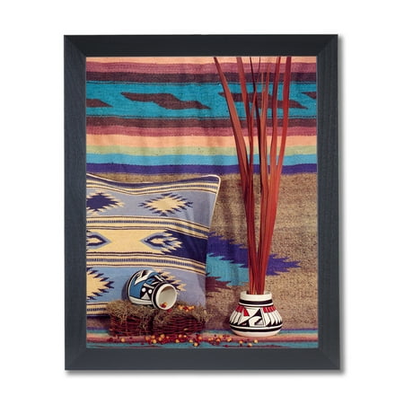 Southwestern Indian Pottery - Southwestern Native Indian Pottery #2 Wall Picture Black Framed Art Print