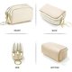 thumbnail image 5 of Monedero de piel auténtica con tres cremalleras (blanco) con capacidad triple, bolsa reemplazable, cartera de viaje pequeña para mujer con llavero, 5 of 5
