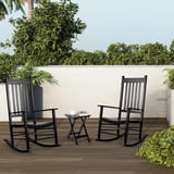 TLGREEN Outdoor Rocking Chair Set of 2 Chairs & Side Table, 3 Pieces ...