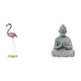 thumbnail image 1 of Estatua De Resina De Flamenco Y Mono, Escultura De Ave, Figura De Buda, Arte Moderno, Decoración De Jardín Con Soporte De Metal Para El Hogar, Patio, Estanque, Macizo De Flores, Hotel O, 1 of 8