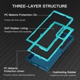 thumbnail image 2 of I-HONVA For Samsung Galaxy S22 Ultra Case,3-Layer Military Grade Drop Protection Anti-Slip Rugged Shockproof Dustproof Protection 6.8 inch Phone Case,Turquoise Teal, 2 of 7
