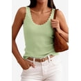 thumbnail image 6 of PRETTYGARDEN Womens Summer Sleeveless Tank Tops V Neck Ruffle Lightweight Ribbed Knit Shirt Casual Going Out Top, 6 of 9